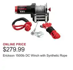 Costco Erickson 1500lb DC Winch with Synthetic Rope offer