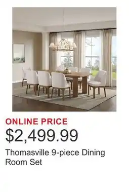 Costco Thomasville 9-piece Dining Room Set offer