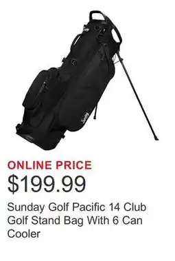 Costco Sunday Golf Pacific 14 Club Golf Stand Bag With 6 Can Cooler offer