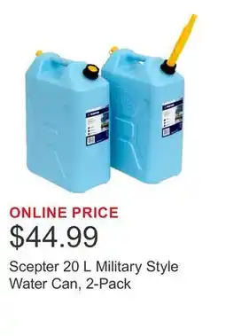 Costco Scepter 20 L Military Style Water Can, 2-Pack offer