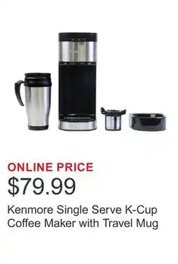 Costco Kenmore Single Serve K-Cup Coffee Maker with Travel Mug offer
