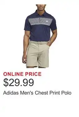 Costco Adidas Men's Chest Print Polo offer
