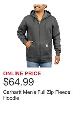 Costco Carhartt Men's Full Zip Fleece Hoodie offer