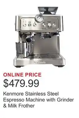 Costco Kenmore Stainless Steel Espresso Machine with Grinder & Milk Frother offer