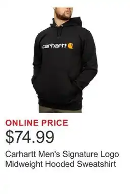 Costco Carhartt Men's Signature Logo Midweight Hooded Sweatshirt offer