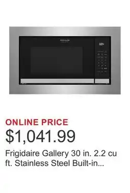 Costco Frigidaire Gallery 30 in. 2.2 cu ft. Stainless Steel Built-in Microwave with Trim Kit offer