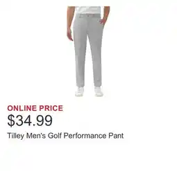 Costco Tilley Men's Golf Performance Pant offer
