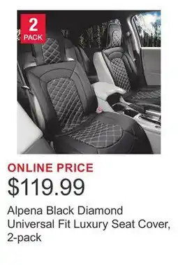 Costco Alpena Black Diamond Universal Fit Luxury Seat Cover, 2-pack offer