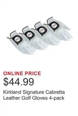 Costco Kirkland Signature Cabretta Leather Golf Gloves 4-pack offer
