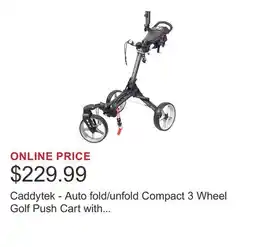 Costco Caddytek - Auto fold/unfold Compact 3 Wheel Golf Push Cart with Cooler Bag offer