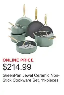 Costco GreenPan Jewel Ceramic Non-Stick Cookware Set, 11-pieces offer