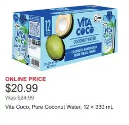 Costco Vita Coco, Pure Coconut Water, 12 × offer