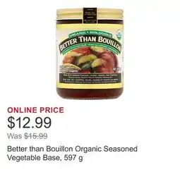 Costco Better than Bouillon Organic Seasoned Vegetable Base offer