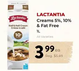 Marche Leo's LACTANTIA Creams 5%, 10% & Fat Free offer