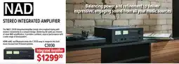 2001 Audio Video C3030 NAD STEREO INTEGRATED AMPLIFIER offer