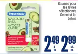 Jean Coutu Personnelle Selected lip balms offer