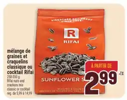 Marché Adonis MÉLANGE DE GRAINES ET CLASSIQUE OU COCKTAIL RIFAI | RIFAI NUTS AND CRACKERS MIX CLASSIC OR COCKTAIL offer