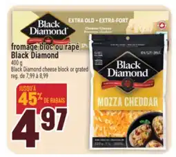 Marché Adonis FROMAGE BLOC OU RÂPÉ BLACK DIAMOND | BLACK DIAMOND CHEESE BLOCK OR GRATED offer