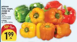Marché Adonis POIVRONS VERTS, ROUGES, ORANGE OU JAUNES | GREEN, RED, ORANGE OR YELLOW PEPPERS offer