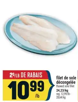 Marché Adonis FILET DE SOLE DÉCONGELÉE | THAWED SOLE FILLET offer