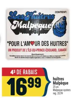 Marché Adonis HUÎTRES MALPÈQUE | MALPEQUE OYSTERS offer