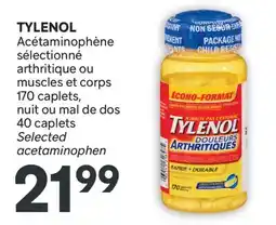 Brunet TYLENOL Acétaminophène sélectionné arthritique ou muscles et corps offer