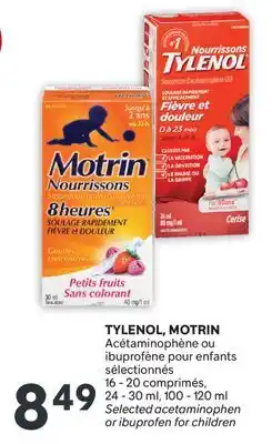 Brunet TYLENOL, MOTRIN Acétaminophène ou ibuprofène pour enfants sélectionnés offer