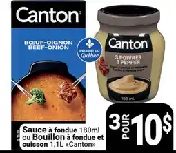 Pasquier Sauce à fondue 180ml ou Bouillon à fondue et cuisson 1,1L Canton offer