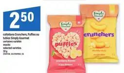 Maxi COLLATIONS CRUNCHERS, PUFFIES OU TUBIES SIMPLY GOURMET | SNACKS offer