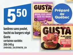 Maxi LANIÈRES SANS POULET, HACHÉ OU BURGERS VÉGÉ GUSTA offer
