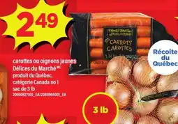 Maxi CAROTTES OU OIGNONS JAUNES DÉLICES DU MARCHÉ, sac de 3 lb offer
