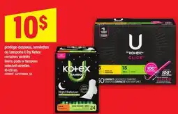 Maxi PROTÈGE-DESSOUS, SERVIETTES OU TAMPONS U BY KOTEX | LINERS, PADS OR TAMPONS, 10-120 un offer