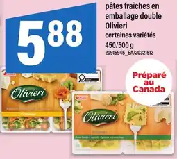Maxi PÂTES FRAÎCHES EN EMBALLAGE DOUBLE OLIVIERI, 450/500 G offer