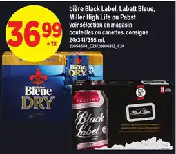 Maxi BIÈRE BLACK LABEL, LABATT BLEUE, MILLER HIGH LIFE OU PABST, 24X341/355 ML offer