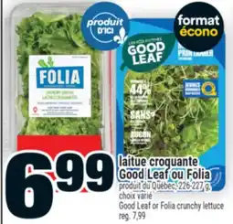 Super C laitue croquante Good Leaf ou Folia | Good Leaf or Folia crunchy lettuce offer