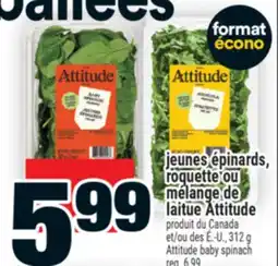 Super C jeunes épinards, roquette ou mélange de laitue Attitude | Attitude baby spinach offer