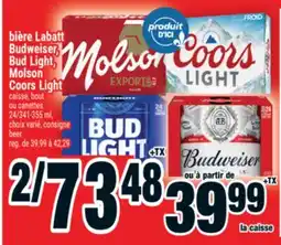 Super C bière Labatt Budweiser, Bud Light, Molson Coors Light | beer offer