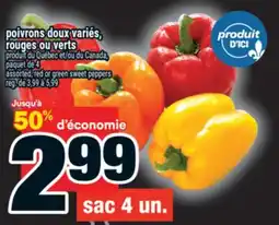 Super C poivrons doux variés, rouges ou verts | assorted, red or green sweet peppers offer
