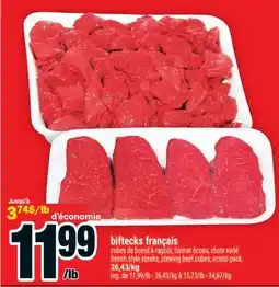 Super C biftecks français | french style steaks, stewing beef cubes, econo pack offer