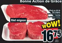 Super C bifteck ou rôti de filet mignon | beef tenderloin steak or roast offer