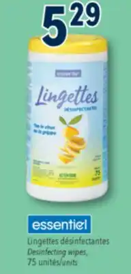 Familiprix Essentiel citrus scent disinfecting wipes 75un offer