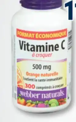 Familiprix Webber Naturals Immune Support Vitamin C Natural Orange chewable tablets 300un offer