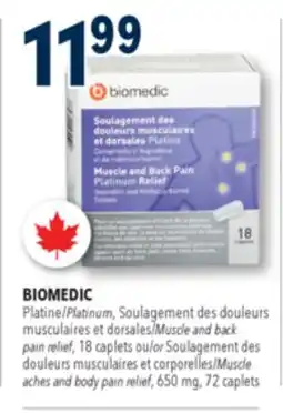 Familiprix Biomedic muscle & back pain platinum relief caplets 18un offer