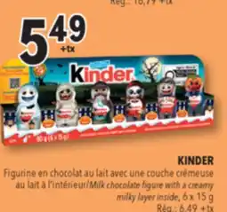 Familiprix KINDER, Milk chocolate figure with a creamy milky layer inside offer