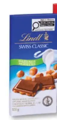 Familiprix Lindt Swiss Classic milk chocolate hazelnut – Bar offer