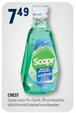 Familiprix CREST Scope Selected mouthwashes offer