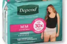 Familiprix Depend Fit-Flex women's incontinence underwear Medium 18un offer