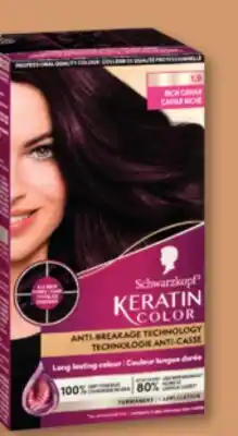 Familiprix Schwarzkopf Keratin Color Rich Even Color Permanent Hair Dye #1.9 Rich Caviar offer