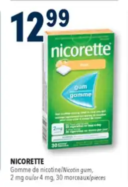 Familiprix Nicorette stop smoking nicotine 2mg gum Fresh Fruit 30un offer