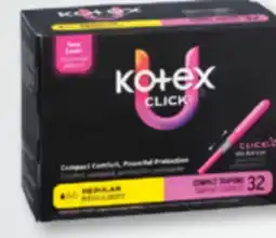 Familiprix U by Kotex Click with Comfortflex compact unscented tampons regular 32un offer